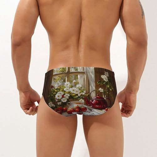 Kitchen Flowers Fruit Men's Swim Trunks Briefs Swimsuit Swimwear Bathing for Underwear Beach2