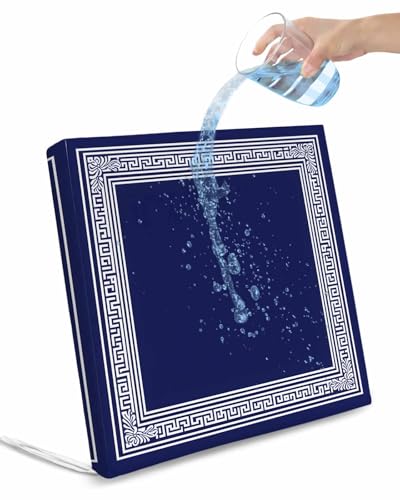 2 Pack Navy Blue Geometric Waterproof Cushion Covers with Ties, Outdoor Patio Chaise Lounge Chair Seat Cushion Slip Covers Replacement(Only Cover) White Greek Key Farmhouse 22