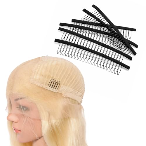 10 clips peines para pelucas con 20 dientes, negro miniatura 7