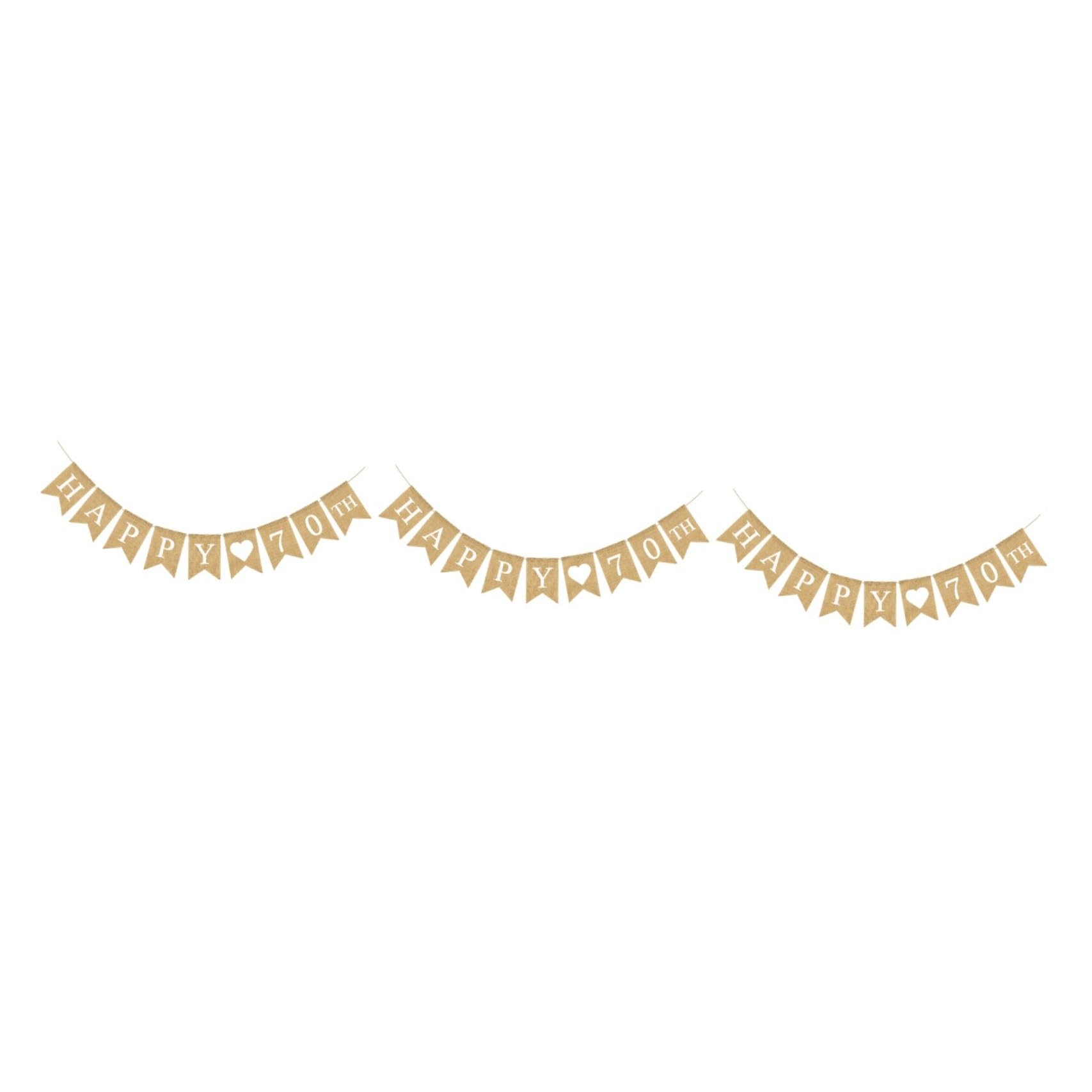 Abaodam 3pezzi Banner Vintage Happy Birthday Decorazione Feste Con Bandiera Ventaglio Lino Perfetta Per Interni Ed Esterni Riutilizzabile e Facile Da Appendere