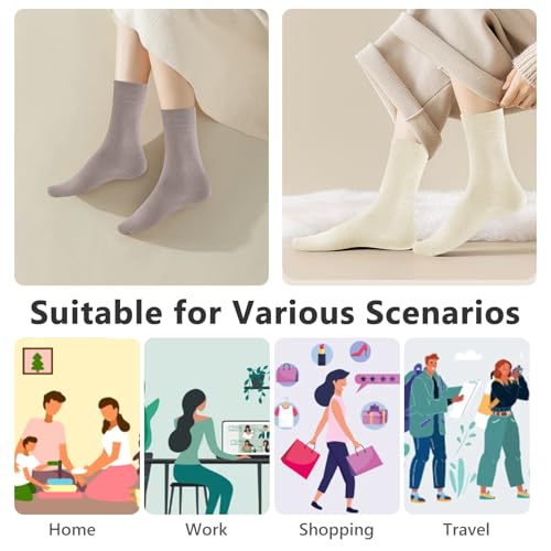 Image of MORECOO 6 Pairs Socks for Women, Cute Ruffle Frilly Ankle Socks, Cotton Lace Crew Socks for Mary Jane Shoes, 6 Pack