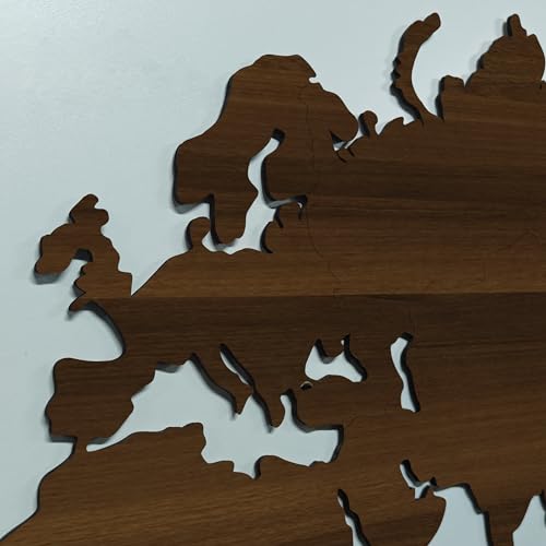 Image of rawpockets - 3D Wooden World Map With Clock Wall Decor | Wall Art, Wall Hangings & Gift | Travel Map | Living Room Wall | Bedroom Wall | Working Space - Dark Walnut Color - Large Size(180 X 105 CM)