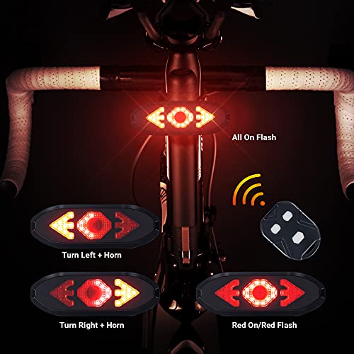 image for MOMIMO Bike Tail Light with Turn Signals Wireless Remote Control Water