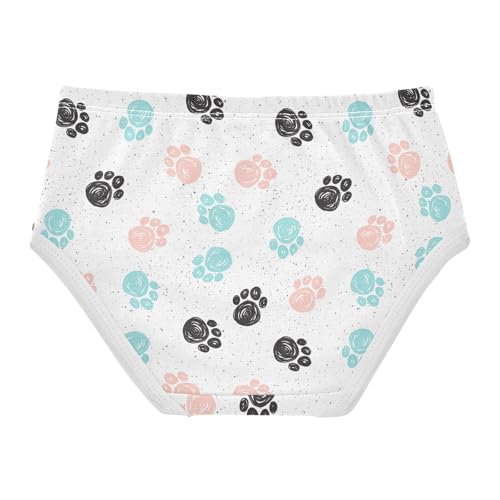 Little Girls' Soft Cotton Underwear Kids Breathable Comfort Paw Print Panties Briefs Toddler2