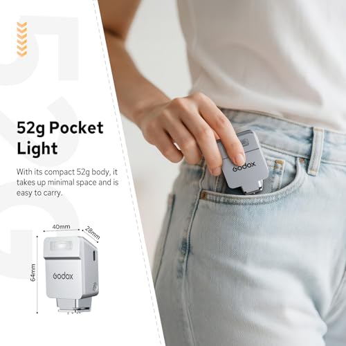 Image of Godox iT22 iT22-C Flash for Canon, Mini TTL Flash with Intuitive Screen, 1.5s Recycle, 700 Full Power Flashes, USB-C Charge, Built-in Battery, GODOX iT22C iT22 C Pocket Flash Speedlight (Silver)