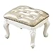 Podnóżek w stylu europejskim mały niski stołek miękka poduszka z litego drewna wielofunkcyjny stołek do zmiany butów, srebrny, 40 Cm