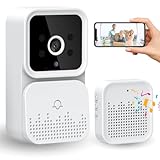 Timbre con Camara para Puerta Inalambrico, Timbres para Casas Inalambricos, WiFi, APP Celular, Night Vision, Wireless 2.4Ghz, Doorbell Camera Wireless no Subscription, Doorbell Camera for Apartment