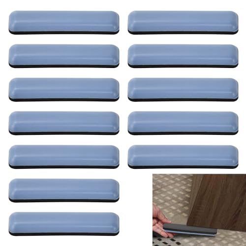 ANTHYTA 12 Piezas Deslizadores de Muebles, 7.5 * 1.5cm PTFE Teflón Cuadradas Autoadhesivos Planeadores, Deslizadores de Teflón Patine, Almohadillas Deslizantes Autoadhesivas para Sillas Mesas Sofás