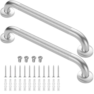 2 Pack 18 Inch Grab Bars for Showers Anti Slip Shower Grab Bars for Seniors
