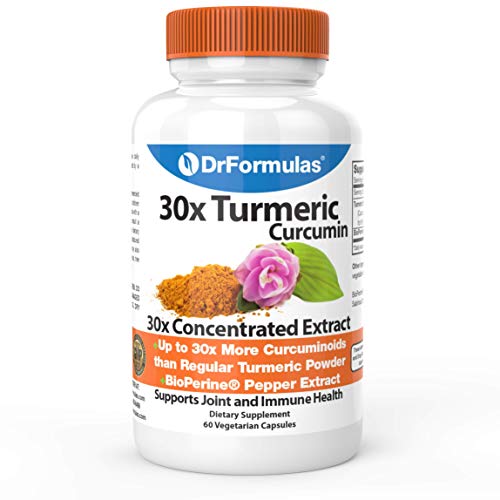 Dr. Formulas 30x Turmeric Curcumin - 30x Concentrated with Bioperine Enhanced Absorption - 30x Stronger than Regular Turmeric - Helps Support Joint and Immune Health
