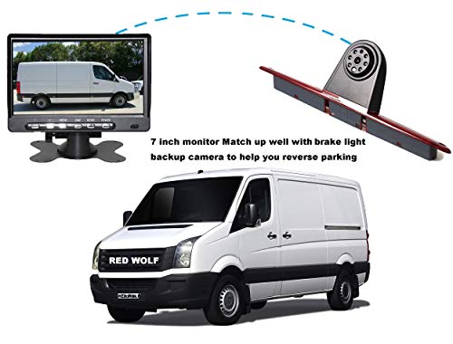 Image of RED WOLF 3rd Brake Light Reversing Backup Camera with 7'' TFT LCD Monitor Kit for 2007-2018 Mercedes Benz Sprinter /Dodge Sprinter /VW Crafter Vans Parking Safety Rear View Camera