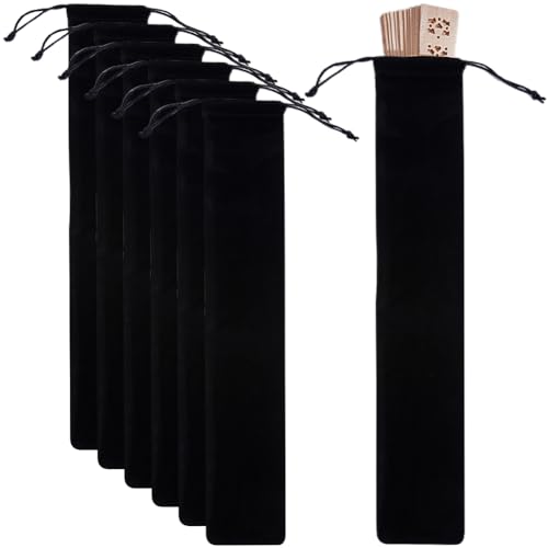 Pochette pliable pour ventilateur cordon de serrage emballage cadeau noir rectangulaire x8