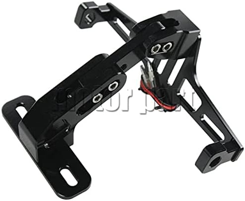Accessories for BMW S1000RR S1000R for Honda PCX MSX 125 CBR1000RR CB 599 919 400 for Ducati Monster for Suzuki K5 K6 CNC License Plate Frame Led Light - (Color: Black)