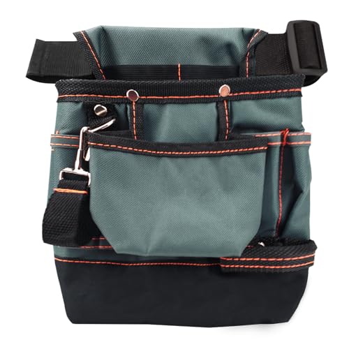 LELE LIFE Ceinture à outils pour électricien - 7 poches - Sac à outils de travail renforcé pour homme avec clip de ceinture - Ceinture utilitaire réglable pour charpentier, construction, jardinage