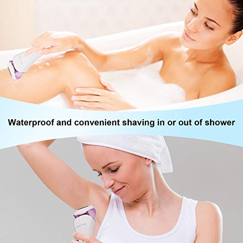Electric Razor for Women Lady Shaver Bikini Trimmer Body Hair Removal for Legs and Underarms Painless Cordless Rechargeable Wet and Dry Razor with LED Light. - Thumbnail 7