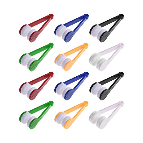 BLUECELL 12 Pieces Mini Sun Glasses Eyeglass Microfiber Spectacles Cleaner Brush Cleaning 1Tool11