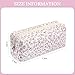 URSKYTOUS Small Floral Makeup Brush Bag Make up Bag Cotton Quilted Cosmetic Bags Cute Pencil Case Pencil Pouch Pink Makeup Pouch Make up Brush Holder Organizer Portable Travel Toiletry Bags for Women