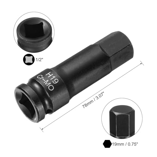 Llave de vaso H19 de 1/2 pulgada para aflojar tornillos rebeldes de coche 3