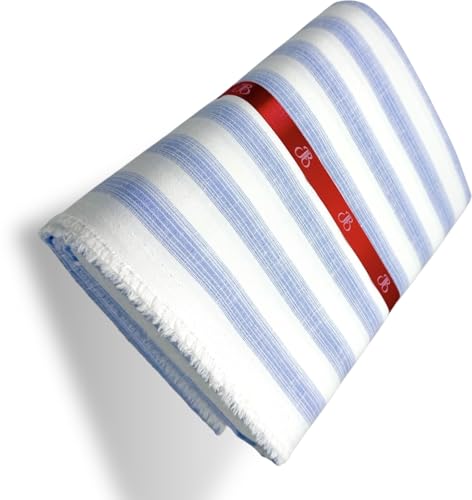 Image of JHABAK'S Unstitched Striped Shirt Fabric for Men - Cotton Linen Blend Lining Material - Shirt and Kurta Piece Cloth