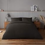 Silentnight Supersoft Duvet Set - Cosy & Comfortable Delicate Touch - Luxurious Easy Care Microfibre with Button Fastening - Stylish & Modern Duvet Quilt Cover + Pillowcase Bed Set, Black, Single