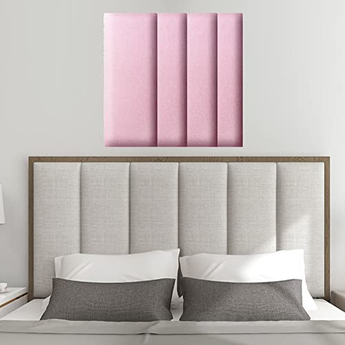Cabecero tapizado de piel rosa montado en la pared para cama tamaño King, cojín de lectura y almohada de respaldo para el hogar, dormitorio, hotel u oficina, 19.6 x 7.8 pulgadas, 9 paneles