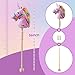 HollyHOME Unicorn Stick Horse Handcrafted Hobby Horse on a Stick with Wood Wheels Real Pony Neighing and Galloping Sounds Plush Unicorn Toy Purple 36 Inches(AA Batteries Required)