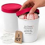StarPack Home Ice Cream Freezer Storage Containers Set of 2 with Silicone Lids
