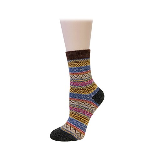 Image of Bowbear Women's 5-Pair Vintage Pattern Wool Socks