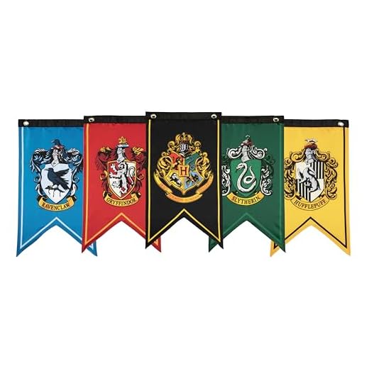 27+ Magical Harry Potter Room Decor Ideas for Every Fan 2 Conquest Journals Harry Potter Wizarding House Banner Flag Set, 12'' x 20'' Polyester Flags, Set of 5 Includes Hogwarts Crest, Gryffindor, Slytherin, Ravenclaw & Hufflepuff Banners, Birthday Party