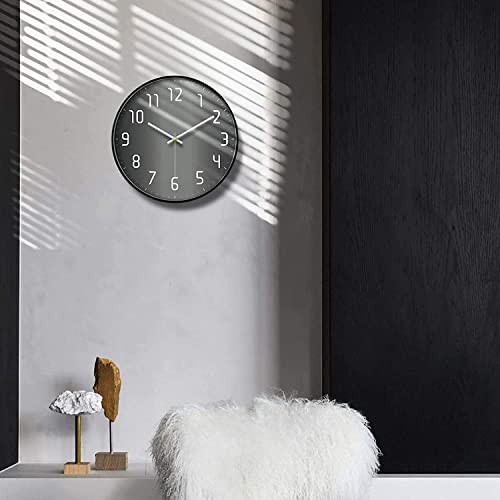 Image of Wall Clock 12 inch Silent Quartz Decorative Wall Clock Non-Ticking Classic Digital Clock Battery Operated Round Easy to Read Handheld Complete Home /Kitchen /Bedroom (434)