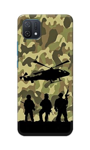 Image of Printed Hard Back Cover Case for Oppo A16e Back Cover (Army) -1111
