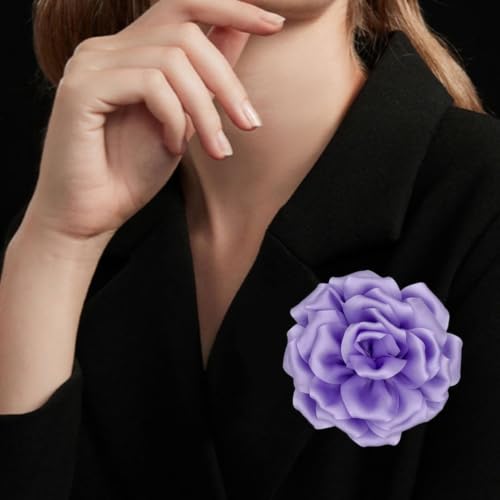 Image of Rose Brooch and Pin for Women Elegant Delicate Flower Pin Shawl Clip Duck Beak Clip for Women's Dress Banquet Party Jewelry Gift