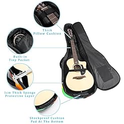 Housse étanche pour guitare acoustique avec double bandoulière et poche Motif ciel Violet, Multicolore 08, 42.9×16.9×4.7… - Les Beatles, Paul McCartney, John Lennon, RIngo Starr, George Harrison Housse étanche pour guitare acoustique avec double bandoulière et poche Motif ciel Violet, Multicolore 08, 42.9x16.9x4.7… – Image 2