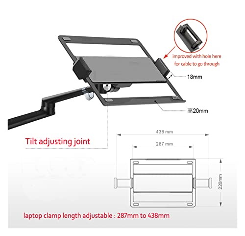 Support d'ordinateur portable de bureau aluminium résistant pour grand écran 32" VESA - 8