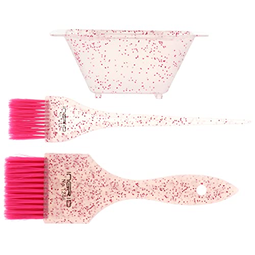 TOVINANNA 1 Juego Accesorios para teñir el cabello estaño tazón de color y cepillo cuenco para el pelo mezclando neón hair dye Suministros de peluquería cepillo para resaltar el cabello rosa