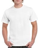 Gildan Herren Adult Ultra Cotton T-Shirt, Weiß (White), Large (Herstellergröße: L)