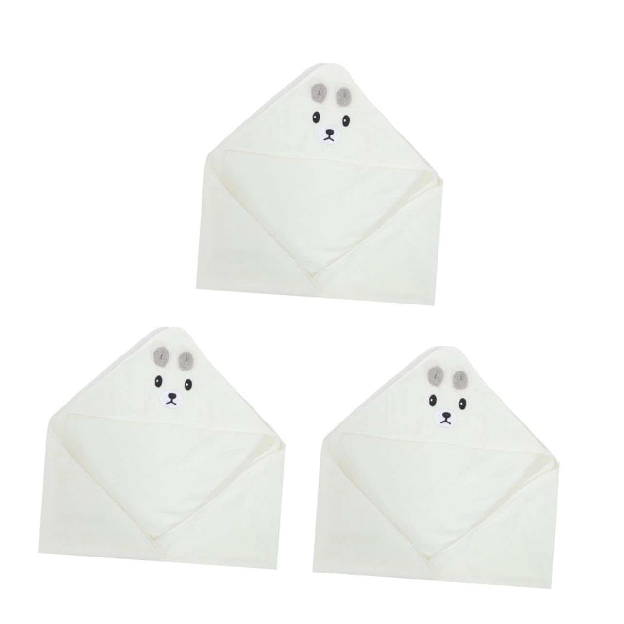Toyvian Ensemble De 3 Serviettes De Bain À Capuche pour Bébé Motif Dessin Animé Respirantes pour Nouveau-nés