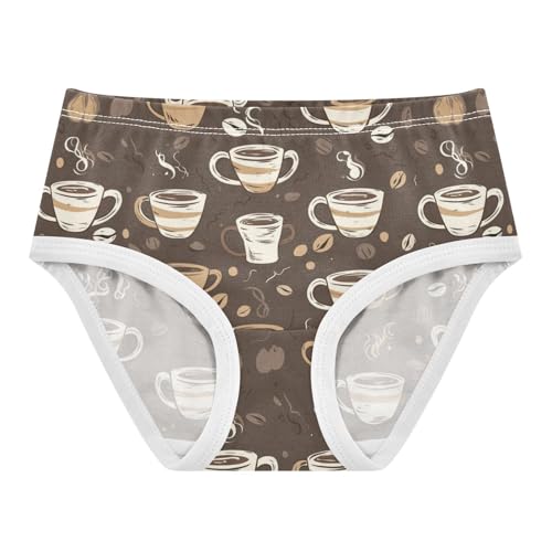 Wusikd Coffee Cups Girls' Underwear Cotton Girls Briefs Soft Toddler Underwear 2T