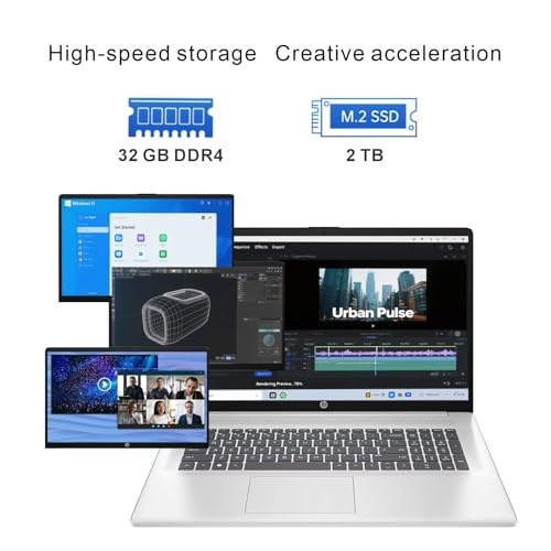 Image of HP 17 inch Business Laptop Computer • 2026 Edition • Intel 8-Cores Core i3 CPU • 32GB RAM | 2TB SSD • Long Battery Life • Numeric Keyboard • Windows 11 with Office 365 for The Web