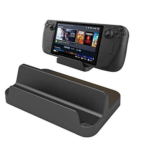 Byffoer Soporte compatible con consola de vaporera Valve, soporte para Steam Deck, antideslizante, disipación de calor, soporte ligero para consola de juegos