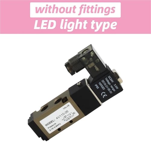 Válvula solenoide 4V110-06 neumática de 5 vías 2 posiciones AC 110V con accesorio de 4mm 3