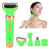 Beanify Electric Shaver for Women & Men,2025 Wet & Dry Cordless Razor，Rechargeable Facial Hair Remover & Bikini Trimmer, Smooth & Silky Body Shaver with 4 Grooming Attachments for Nose, Face (White)