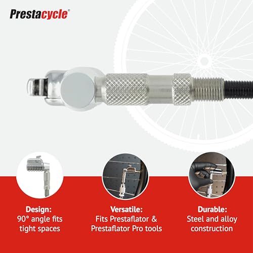 Image of Prestacycle Pro Schrader Head - Auto-Lock Valve Connector for Bike & Car Tires, High Flow Schrader Valve Adapter, Durable Pump Accessory