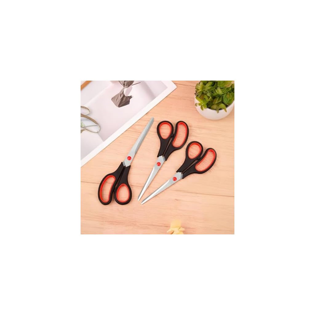 3pcs 8.5" Ultra - Sharp Stainless Steel Scissors: Comfort - Grip, Versatile for Office to Home Crafts, Right/Left Hand - Friendly