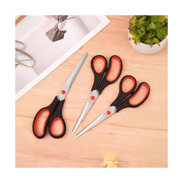3pcs 8.5″ Ultra – Sharp Stainless Steel Scissors: Comfort – Grip, Versatile for Office to Home Crafts, Right/Left Hand – Friendly