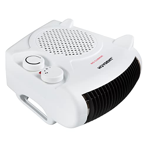 HAYDENT - Calefactor ventilador con 2 niveles de potencia, termostato regulable y protección contra sobrecalentamiento - Termoventilador con 2 posiciones: horizontal y vertical - Calentador eléctrico