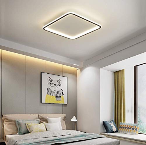 Plafón LED cuadrado blanco de hierro forjado aluminio para cocina, despacho, dormitorio, balcón, sala de reuniones, 40 W Cover
