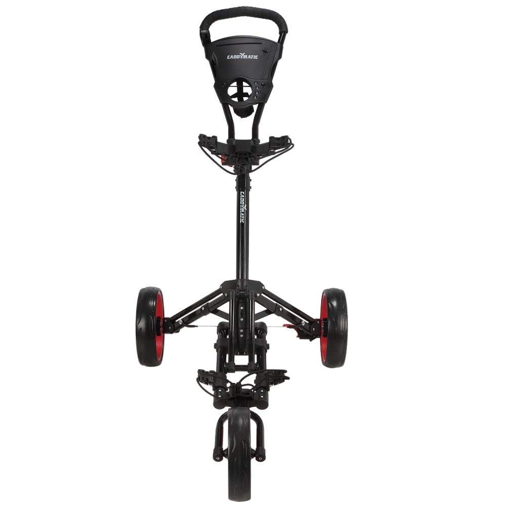 Golf X-Lite One-Click Carrito DE Golf Plegable para Tirar/Empujar, Negro/Rojo