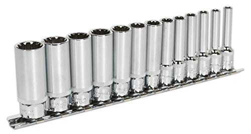 Sealey Ak69813D Socket Set 13Pc Deep 1/4Sq Drive Total Drive