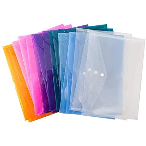 Image of DIY Crafts Style No # 4, Pack Of 48 Pc, Poly Envelope Folder with Snap Button Closure, Waterproof Transparent Project En (Style No # 4, Pack Of 48 Pc)